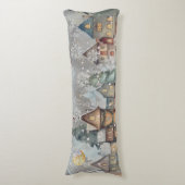 Ultieme kerst dorp sneeuw lichaamskussen (Voorkant Verticaal)