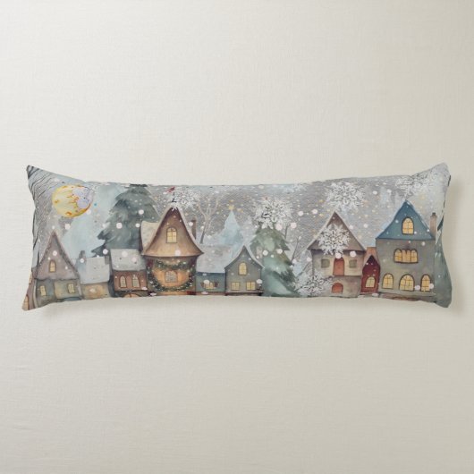 Ultieme kerst dorp sneeuw lichaamskussen (Voorkant)