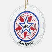 Ultieme kerstboomversiering voor gevirreesde kerst keramisch ornament (Links)