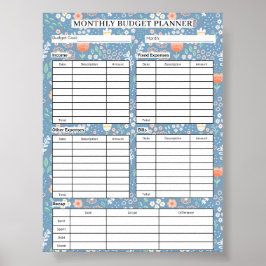 Ultieme maandelijkse budgetplanner Floral Poster