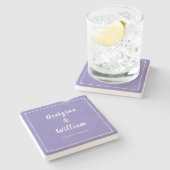 Ultieme Mauve bruiloft bruid & bruidegom Elegant Stenen Onderzetter (Zijkant)