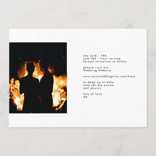 Ultieme | Modern Gray Forever Foto Silver Foil Save The Date (Achterkant)