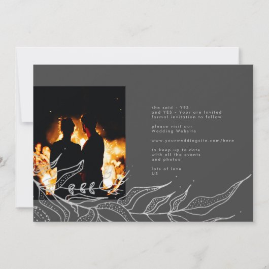 Ultieme | Moderne grijze forever multi-foto's Save The Date (Achterkant)