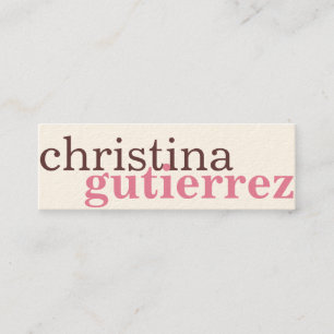 Ultieme netwerkuitwisselroze ecru-typografie mini visitekaartje