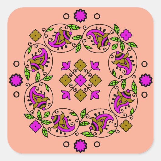 ultieme  patroon vierkante sticker (Voorkant)