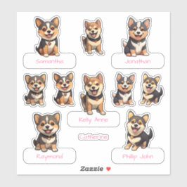 Ultieme Schattigee Black Shiba Inu Puppy Collectie Sticker
