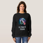 Ultieme Sigma Howling Wolf Moon Workout Gym Lifti Trui (Voorkant volledig)