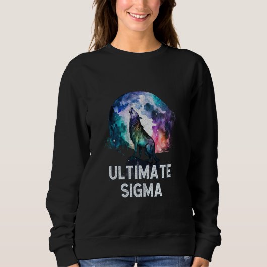 Ultieme Sigma Howling Wolf Moon Workout Gym Lifti Trui (Voorkant)