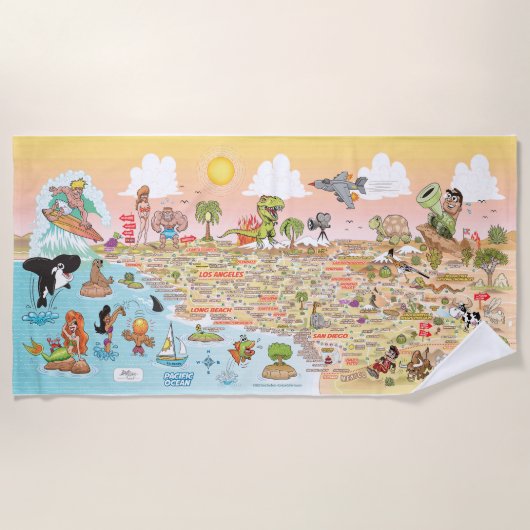 Ultieme stranddeken in Zuid-Californië Strandlaken (Voorkant)