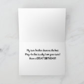 **ULTIEME VERJAARDAGSLIEFDE VOOR MIJN TWIN BROER** KAART (Binnen)