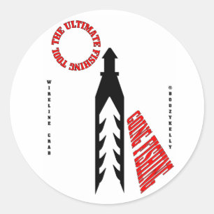 Ultieme vistool, olieveldticker ronde sticker