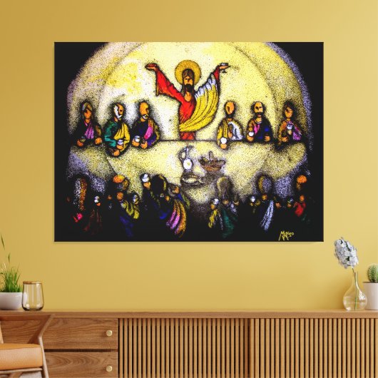 ÚLTIMA CENA LAST SUPPER Mix, tinta y acrilicos Canvas Afdruk (Insitu (Woonkamer))