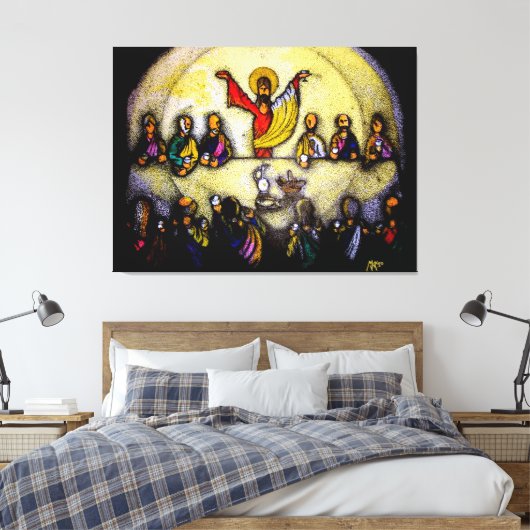 ÚLTIMA CENA LAST SUPPER Mix, tinta y acrilicos Canvas Afdruk (Insitu (Slaapkamer))