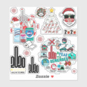 Ultimate 2020 Quarantine Kerst sticker 12 Pack (Vel)