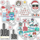 Ultimate 2020 Quarantine Kerst sticker 12 Pack (Voorkant)