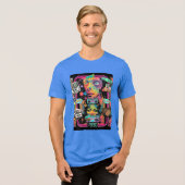 Ultimate 90s Nostalgia Pop Art Collage Tri-Blend Shirt (Voorkant volledig)
