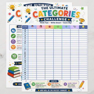 Ultimate Categorieën Uitdaging Printbaar Spel