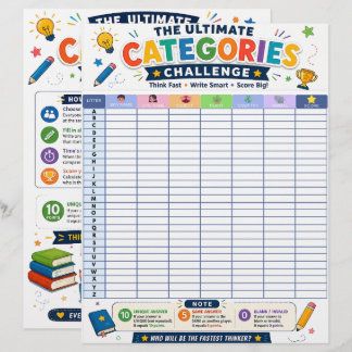 Ultimate Categorieën Uitdaging Printbaar Spel Briefhoofd