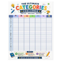 Ultimate Categorieën Uitdaging Printbaar Spel