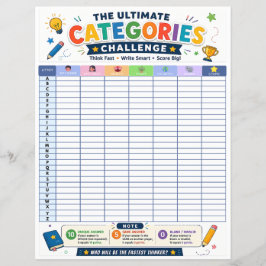 Ultimate Categorieën Uitdaging Printbaar Spel Flyer