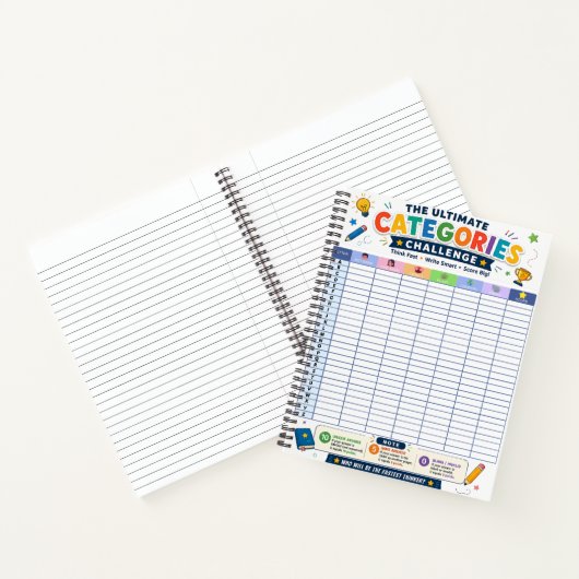 Ultimate Categorieën Uitdaging Printbaar Spel Notitieboek (Binnen)