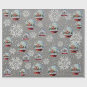 Ultimate Christmas Snow Wereldbollen Steel Grey Cadeaupapier (Vlak)