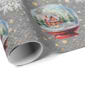 Ultimate Christmas Snow Wereldbollen Steel Grey Cadeaupapier (Rol Hoek)