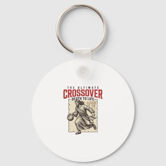 Ultimate Crossover Christelijke Basketbal Vintage Sleutelhanger (Voorkant)