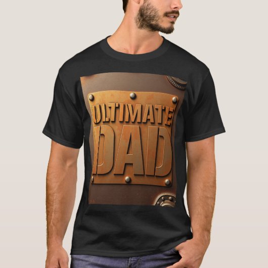 Ultimate Dad Metallic Plaat Vader Cadeau T-shirt (Voorkant)