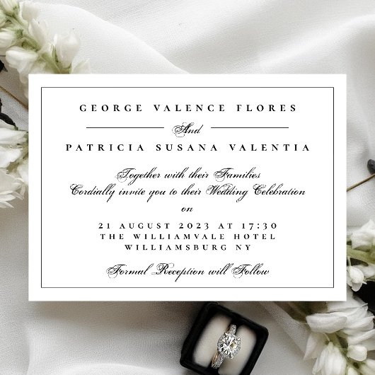 Ultimate Elegance Formal Calligraphy Wedding Kaart