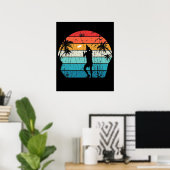 Ultimate Frisbee Disc Player Vintage Summer Beach Poster (Thuiskantoor)