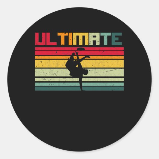 Ultimate Frisbee Disk Golf Freestyle Ronde Sticker (Voorkant)
