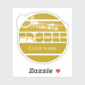 Ultimate Frisbee geel Custom-Cut Vinyl Sticker (Vel)