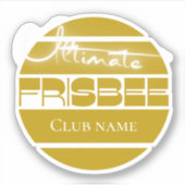 Ultimate Frisbee geel Custom-Cut Vinyl Sticker (Voorkant)