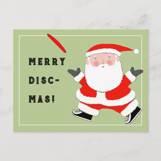 Ultimate Frisbee Kerstmis Briefkaart (Voorkant)