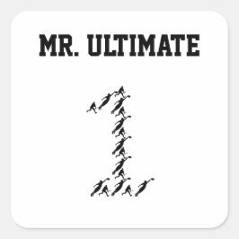Ultimate Frisbee Mr/Miss Ultimate Vierkante Sticker