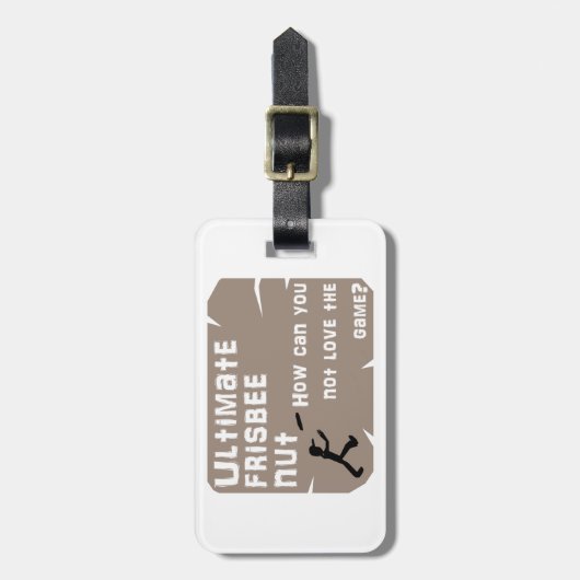 Ultimate Frisbee Nut Bagagelabel (Voorkant verticaal)