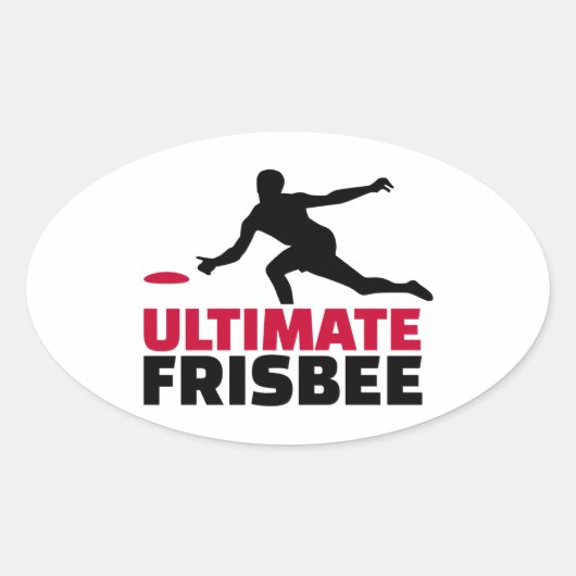 Ultimate Frisbee Ovale Sticker (Voorkant)
