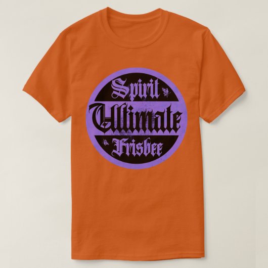 Ultimate Frisbee Paarse Spirit T-shirt (Design voorkant)