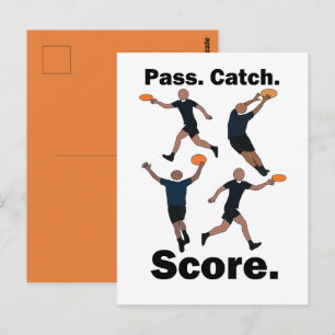 Ultimate Frisbee Pass Catch Score Frisbee Feest Briefkaart