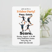 Ultimate Frisbee Pass Catch Score Frisbee Feest Kaart (Staand voorkant)