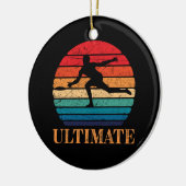 Ultimate Frisbee Retro Player Flying Disk Throding Keramisch Ornament (Links)