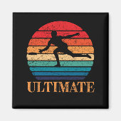 Ultimate Frisbee Retro Player Flying Disk Throding Magneet (Voorkant)