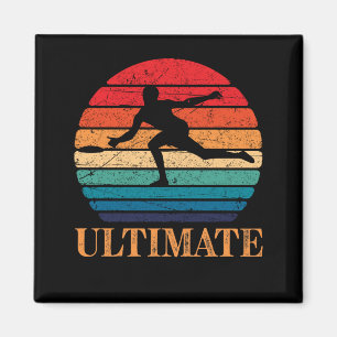 Ultimate Frisbee Retro Player Flying Disk Throding Magneet
