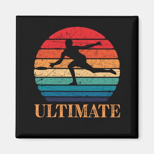 Ultimate Frisbee Retro Player Flying Disk Throding Magneet (Voorkant)