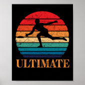 Ultimate Frisbee Retro Player Flying Disk Throding Poster (Voorkant)