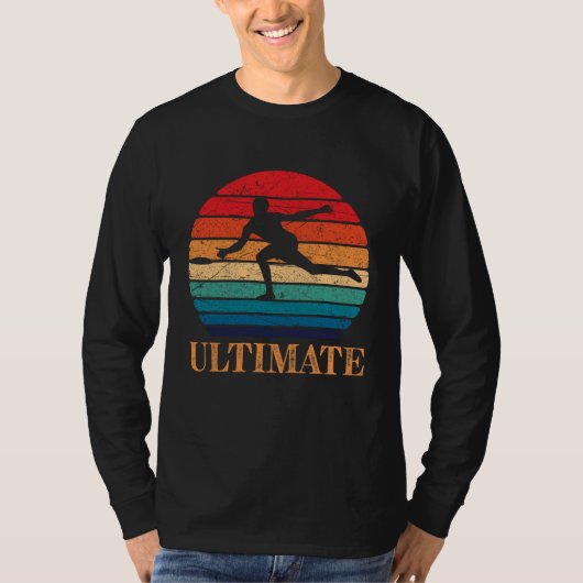 Ultimate Frisbee Retro Player Flying Disk Throding T-shirt (Voorkant)