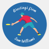 Ultimate Frisbee Ronde Sticker (Voorkant)