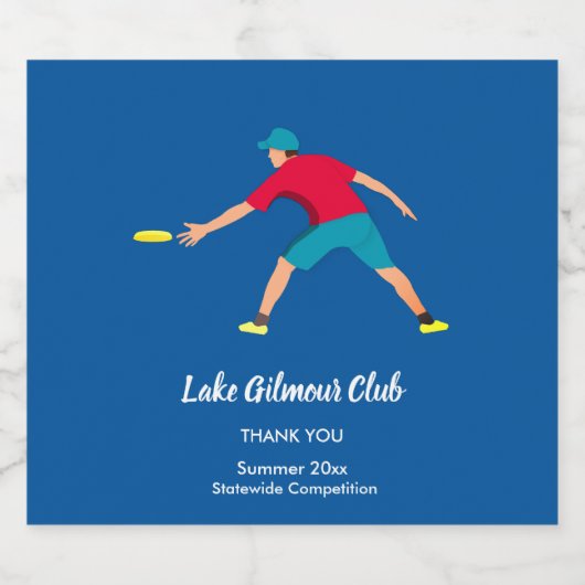 Ultimate Frisbee Sparkling Wijnetiket (Enkel label)