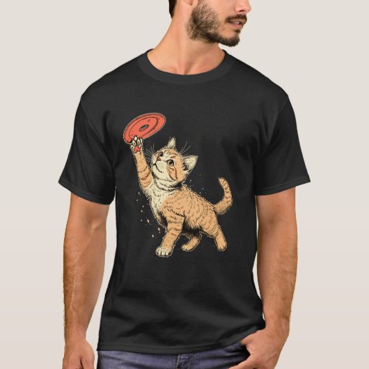 Ultimate Frisbee-speler Kat op Ultimate Frisbee T-shirt (Voorkant)
